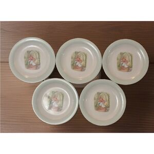 Pottery Barns Kids Beatrix Potter -Peter Rabbit Luncheon Plates 9 1/4", Set of 5
